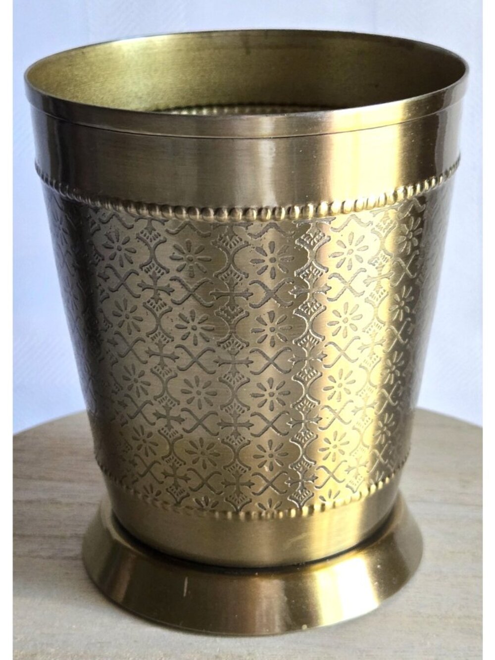 Pure Brass Glass Tumbler Embossed Design for Drinking Water - Picture 5 of 9